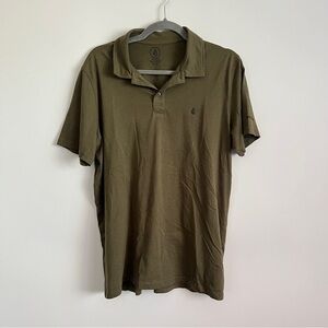 Volcom Olive Green Polo Shirt Men’s Medium Minimal Skate Surf